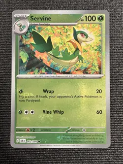 Servine (Master Ball Pattern) 002/086 Holo Common Black Bolt Pokemon NM/M - Image 1