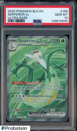 2025 POKEMON BLK EN-BLACK BOLT #156 SERPERIOR ex ULTRA RARE PSA 10 GEM MINT - Image 1