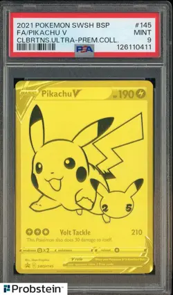 2021 POKEMON SWSH BSP #145 FA/PIKACHU V CLBRTNS.ULTRA-PREM.COLL. PSA 9 - Image 1