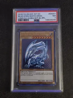 Konami Yu-Gi-Oh! 2018 1st Ed Blue-Eyes White Dragon LCKC-EN001 PSA 7 - Image 1