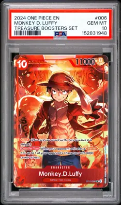 2024 ONE PIECE PROMOS TREASURE BOOSTERS SET #006 MONKEY D. LUFFY PSA 10 - Image 1