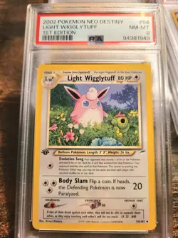 Pokemon Neo Destiny 1st Edition Light Wigglytuff #54 PSA 8 - Image 1