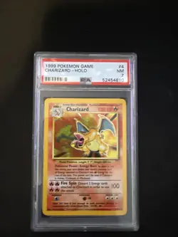 1999 Pokemon Base Set Charizard #4 Holo PSA 7 NM - Vintage WOTC - Image 1