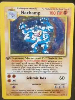 Machamp Rare Holo Base Set 1st First Edition Pokemon TCG WOTC 1999 - Image 1