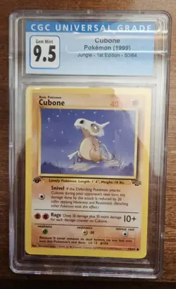 1999 Pokemon Jungle 1st Edition Cubone #50/64 CGC 9.5 - Image 1