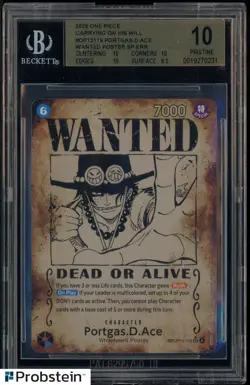 2025 One Piece Carrying/Will OP13119 Portgas D. Ace Wanted Poster SP BGS 10 - Image 1