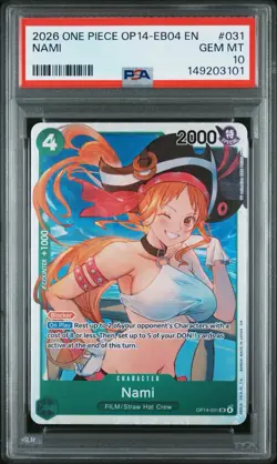 2026 ONE PIECE OP14-EB04-THE AZURE SEA'S SEVEN #031 NAMI PSA 10 - Image 1