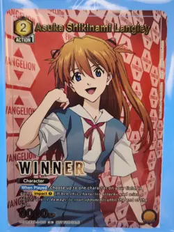 Evangelion Asuka Shikinami Langley Winner Foil - UEPR /EVA-1-010 NM Union Arena - Image 1