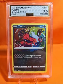 2021 Pokemon SWSH Shining Fates #046 Amazing Rare Yveltal AGS 9.5 Mint+ - Image 1