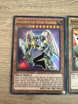 Yugioh Valkyrion the Magna Warrior Set 4 Card YGLD Magnet Alpha Beta Gamma LP - Image 2