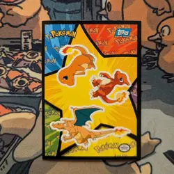 Charizard Sticker #S8 First Movie Blue Label - TOPPS Pokemon Card - NM - Image 1