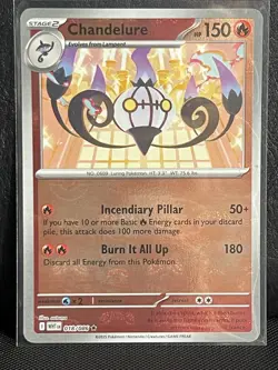 Pokemon TCG Chandelure 018/086 White Flare Master Ball Reverse Holo Rare M/NM - Image 1