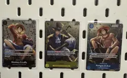 One Piece Promo Tin Set Cards Monkey D Luffy P-075, P-074, P-073 - Image 1