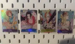 One Piece illustration Box 4-Card Lot O-Nami, Boa Hancock, Yamato, Black Maria - Image 1