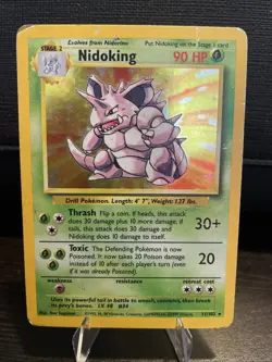Pokemon Nidoking 11/102 Base Set Holo Rare 1999 Wizards Copyright Card - Image 1