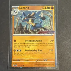 LUCARIO 114/198 Scarlet & Violet Stamped Cosmos Holo Pokemon TCG card LP - Image 1