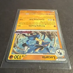 LUCARIO 114/198 Scarlet & Violet Stamped Cosmos Holo Pokemon TCG card LP - Image 3