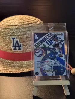 Dodgers Luffy One Piece Promo Card and Straw Hat Fast Shipping - Image 1