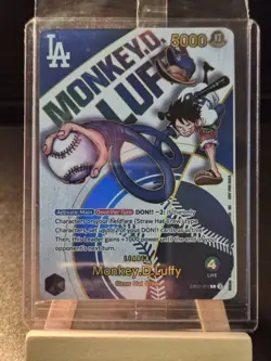 Dodgers Luffy One Piece Promo Card and Straw Hat Fast Shipping - Image 3