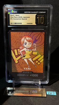 CGC PRISTINE 10 Nami Don!! ONE PIECE Premium Card Collection Kumamoto Special - Image 1