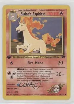 Blaine's Rapidash 1st Ed. Pokemon Gym Challenge #33 2000 - Image 1