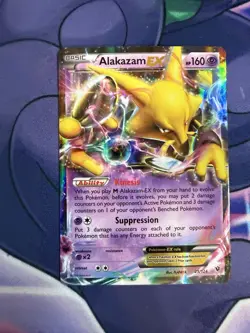 Pokemon TCG Alakazam EX 25/124 Ultra Rare Holo Card XY Fates Collide - Image 1