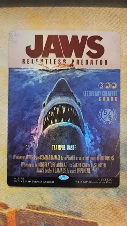MTG Secret Lair FOIL Jaws, Relentless Predator NM - Image 1
