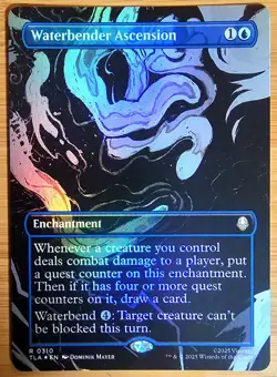 X 1 Waterbender Ascension Borderless, Foil NM-M Avatar 310 MTG Magic - Image 2