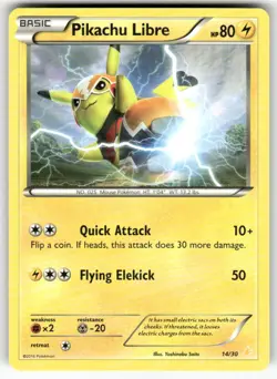 Pikachu Libre (14 14/30 XY Trainer Kit: Pikachu Libre & Suicune Pokemon NM - Image 1
