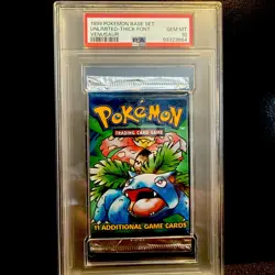 Pokemon 1999 WOTC Thick Font Base Set Venusaur Sealed Booster Pack GEM MT PSA 10 - Image 1