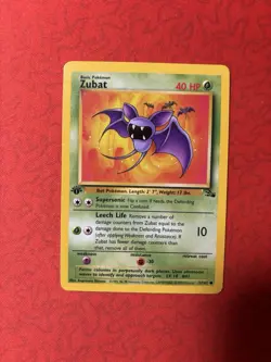 Pokemon Fossil 1st Edition Zubat 57/62 Non Holo - Image 1