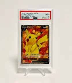 PSA 9 Pokemon Pikachu V 157/172 Brilliant Stars Full Art Ultra Rare - Image 1