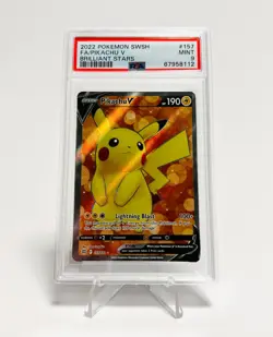 PSA 9 Pokemon Pikachu V 157/172 Brilliant Stars Full Art Ultra Rare - Image 2