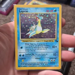 Pokemon TCG Fossil Lapras 10/62 Holo Rare Unlimited 80 HP English 1999 - Image 1