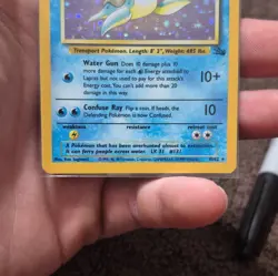 Pokemon TCG Fossil Lapras 10/62 Holo Rare Unlimited 80 HP English 1999 - Image 2
