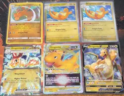 Pokemon TCG Pokemon GO Dragonite/Dragonite V/VSTAR/ex Foil English Lot 6 - Image 1