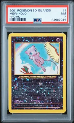 2001 POKEMON SOUTHERN ISLANDS PROMO #1 MEW-HOLO PSA 7 - Image 1