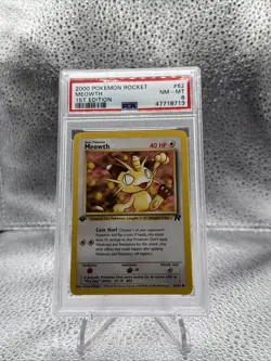 Pokemon TCG Team Rocket Meowth 1st Edition PSA 8 #62/82 2000 English - Image 1
