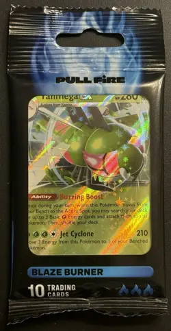 GameStop Pokemon TCG Pull Fire Blaze Burner Pack Unopened Sealed Hanger Pack - Image 1