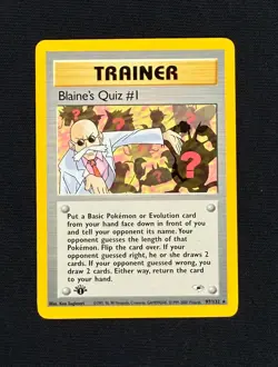 BLAINE'S QUIZ #1 **1st Edition** (LP/NM) - Gym Heroes 97/132 - Pokemon TCG - Image 1