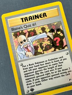 BLAINE'S QUIZ #1 **1st Edition** (LP/NM) - Gym Heroes 97/132 - Pokemon TCG - Image 3