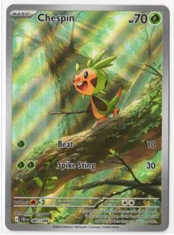 Chespin 087/086 Illustration Rare Pokemon ME04: Chaos Rising NM - Image 1