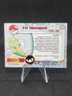 TOPPS - METAPOD #11 - HOLO - NP - TV Animation Series 1 - BLACK LOGO - Pokemon - Image 2