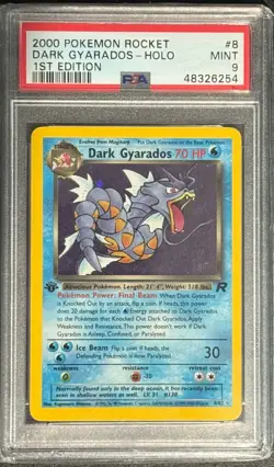 2000 Pokemon Team Rocket Dark Gyarados Holo 1st Ed PSA 9 - Image 2