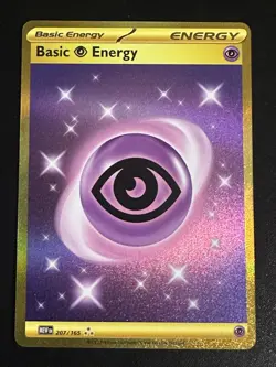 Basic Psychic Energy 207/165 Pokemon English 151 Hyper Rare Gold Holo NM - Image 1