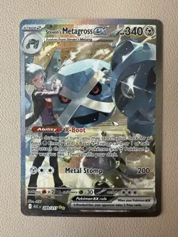 Pokemon TCG Steven’s Metagross ex 289/217 SIR Ascended Heroes Holo Raw - Image 1