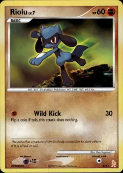 Pokemon DP Trainer Kit: Manaphy & Lucario #6/61 Riolu Common Lightly played - Image 1