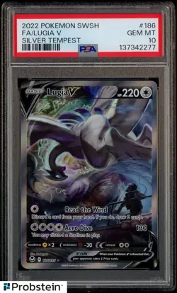 2022 Pokemon SWSH Silver Tempest #186 FA/Lugia V PSA 10 GEM MINT - Image 1