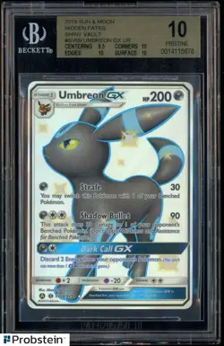 2019 Pokemon Sun & Moon Hidden Fates #SV69 FA Umbreon Gx BGS 10 PRISTINE - Image 1