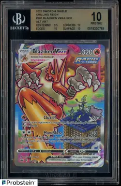 2021 Pokemon SWSH Chilling Reign Secret #201 Blaziken VMAX BGS 10 PRISTINE - Image 1